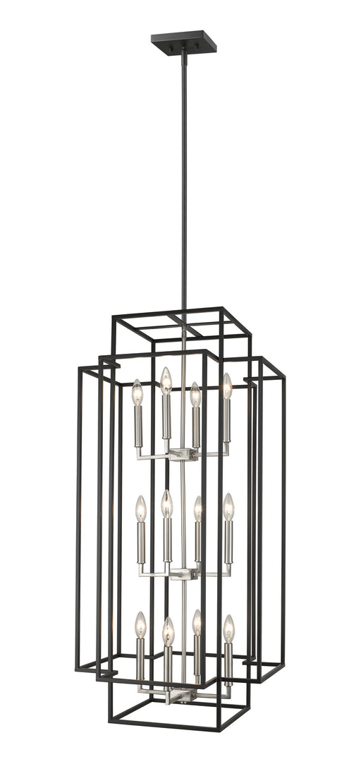 Titania 12 Light Pendant in Black / Brushed Nickel
