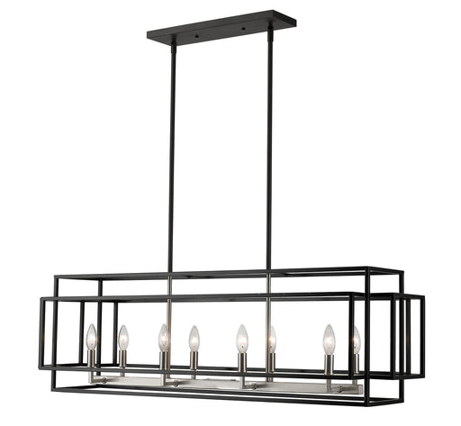 Titania 8 Light Billiard in Black / Brushed Nickel