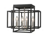 Titania 4 Light Flush Mount in Black / Brushed Nickel