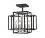 Titania 4 Light Semi Flush Mount in Black / Brushed Nickel