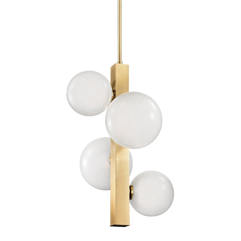 Hinsdale 4-Light Pendant in Aged Brass