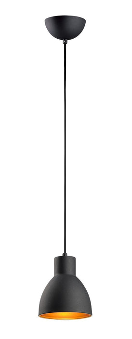 Cora One Light Pendant in Black / Gold