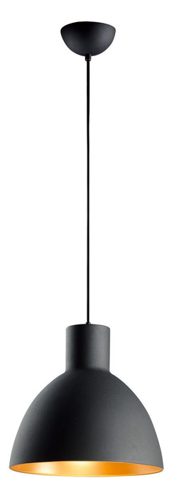 Cora One Light Pendant in Black / Gold