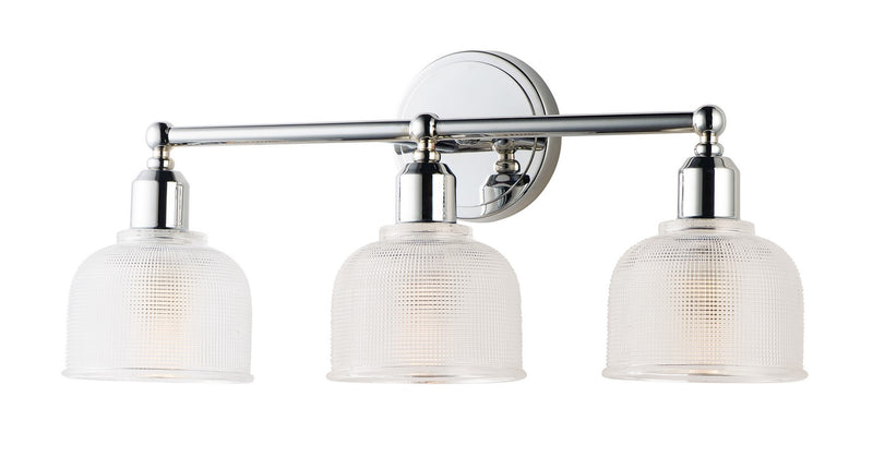 Hollow 3-Light Bath Vanity in Polished Chrome with Clear Glass - Lamps Expo