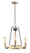 Haven Three Light Chandelier in Oil Rubbed Bronze / Antique Brass