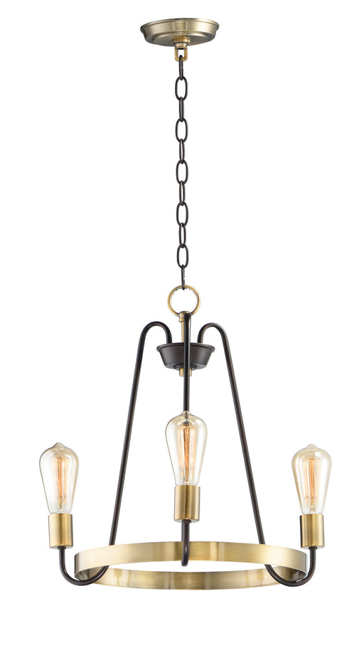 Haven Three Light Chandelier in Oil Rubbed Bronze / Antique Brass