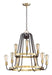 Haven Nine Light Chandelier in Oil Rubbed Bronze / Antique Brass