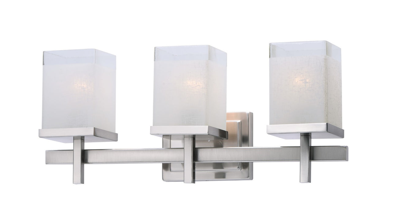 Tetra Three Light Bath Vanity in Satin Nickel