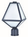 Glacier 1-Light Outdoor Lantern Post in Black Charcoal with White Opal Panels Glass - Lamps Expo