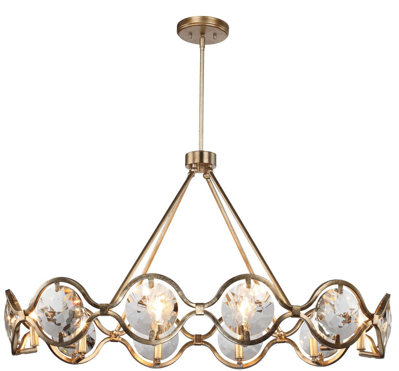 Quincy 10-Light Chandelier in Distressed Twilight - Lamps Expo