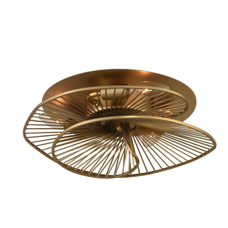 Aurora 3-Light Flush Mount in Nordic Brass