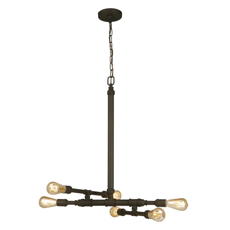 Wymer 6x60W Pendant With Matte Bronze Finish