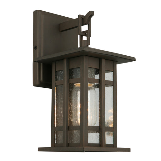 Arlington Creek 1x60W Outdoor Wall Light With Matte Bronze Finish and Clear Seeded Glass
