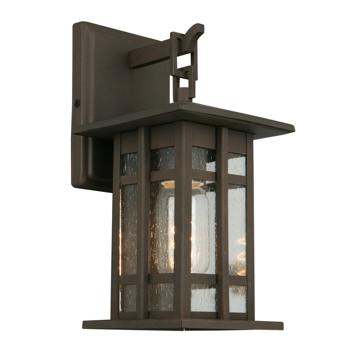 Arlington Creek 1x60W Outdoor Wall Light With Matte Bronze Finish and Clear Seeded Glass