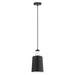 Tabanera 1x60W Mini Pendant With a Black & white Finish & White Glass