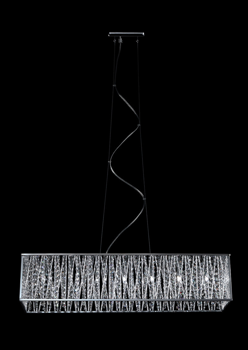 Terra 7 Light 33.75" Linear Pendant in Chrome