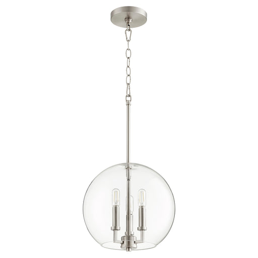 Transitional 3 Light Globe Pendant in Satin Nickel