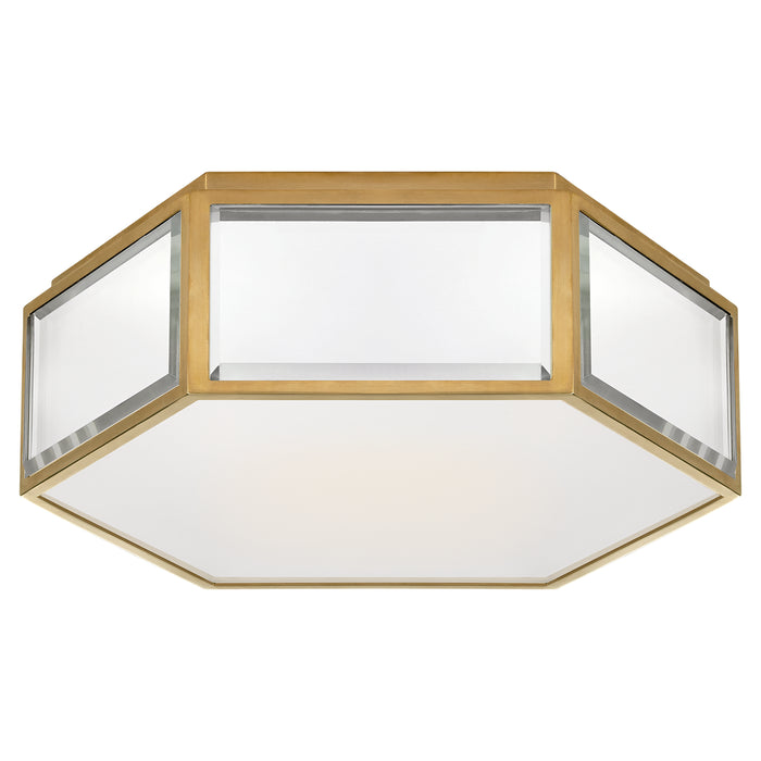 Bradford Two Light Flush Mount in Mirror and Soft Brass