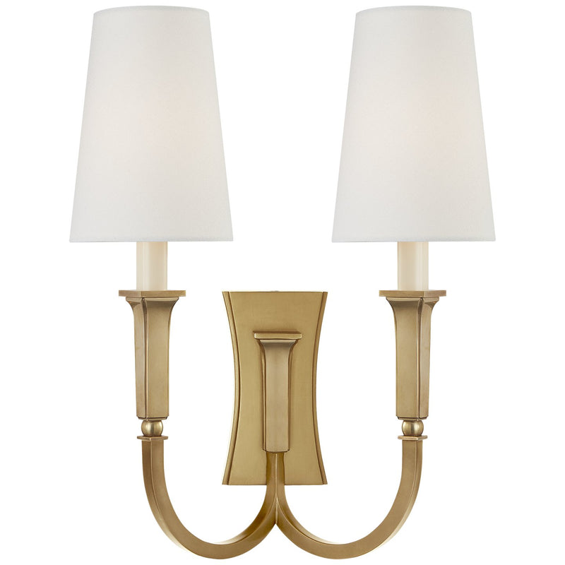 Delphia Large Double Arm 2-Light Wall Sconce in Hand-Rubbed Antique Brass