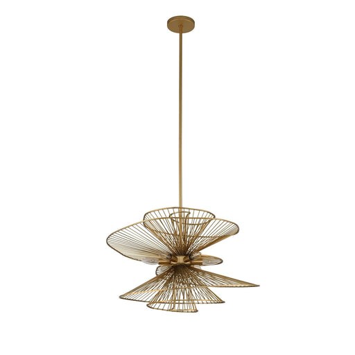 Aurora 6-Light Pendant in Nordic Brass