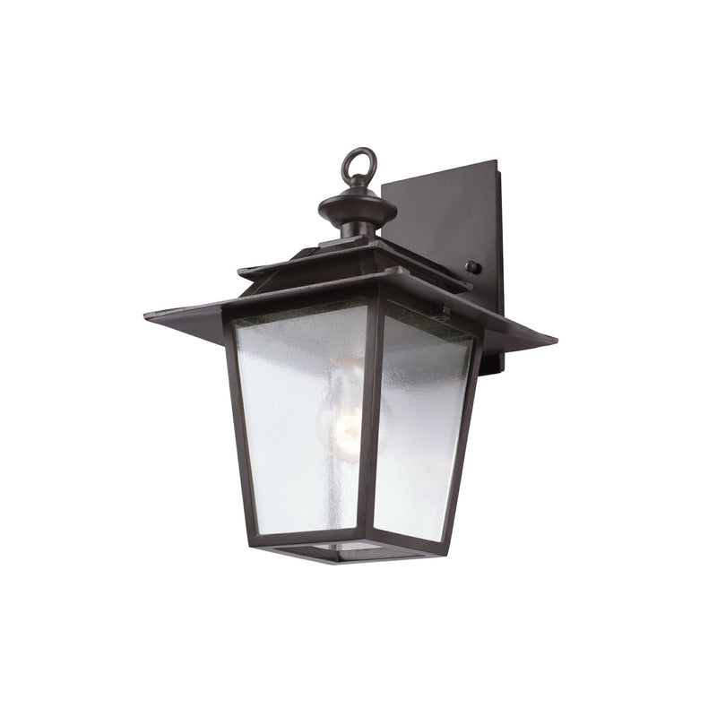 Saddlebrook Outdoor Wall Lantern in Aged Iron
