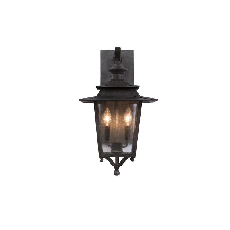 Saddlebrook 2-Light Outdoor Wall Lantern in Aged Iron