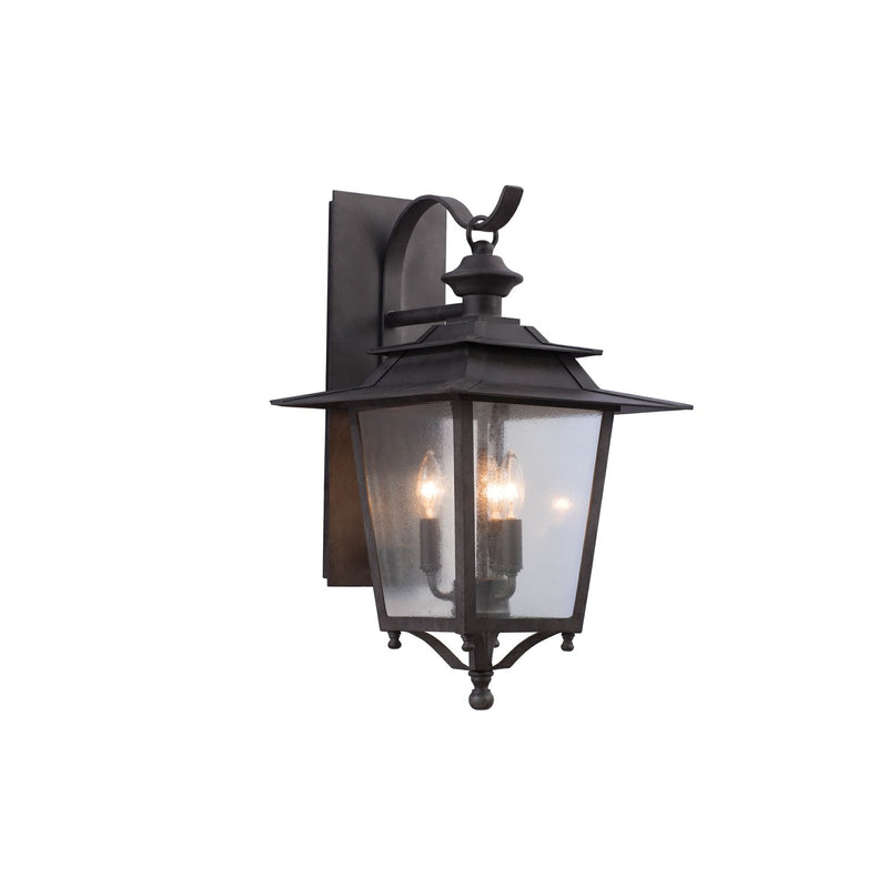Saddlebrook 3-Light Outdoor Wall Lantern in Aged Iron