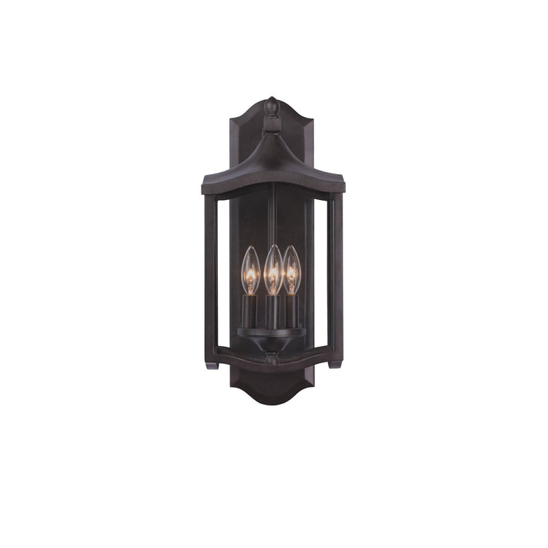Lakewood 3-Light Outdoor Wall Lantern in Aged Iron