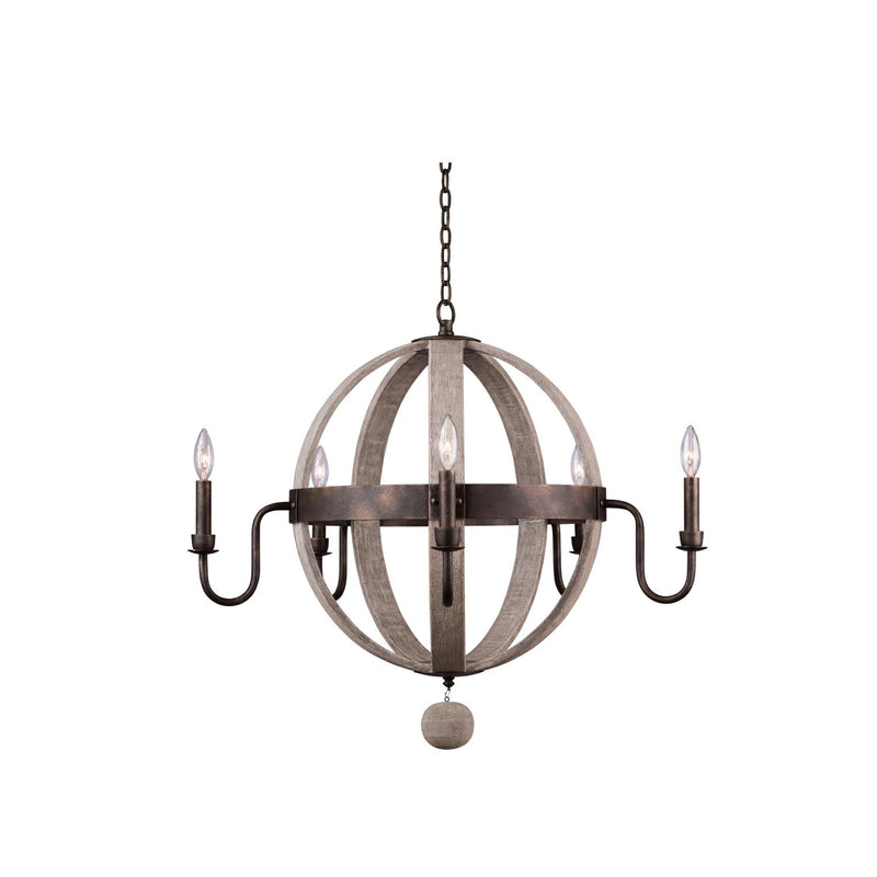 Harper 5-Light Globe Chandelier in Florence Gold
