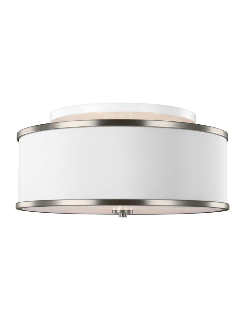 Lennon Large 3-Light Semi-Flush Mount in Satin Nickel