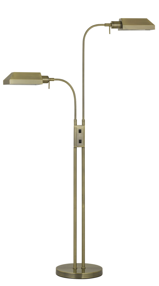 Pharmacy Two Light Floor Lamp in Antique Brass