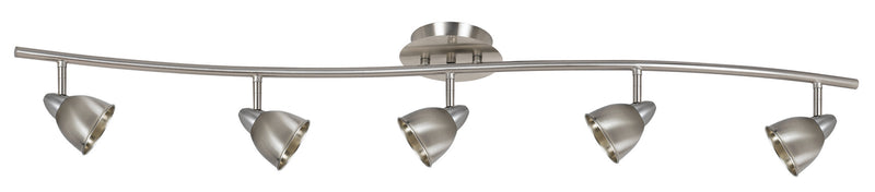 5-Light Pendant in Brushed Steel with Cone Brushed Steel Glass - Lamps Expo