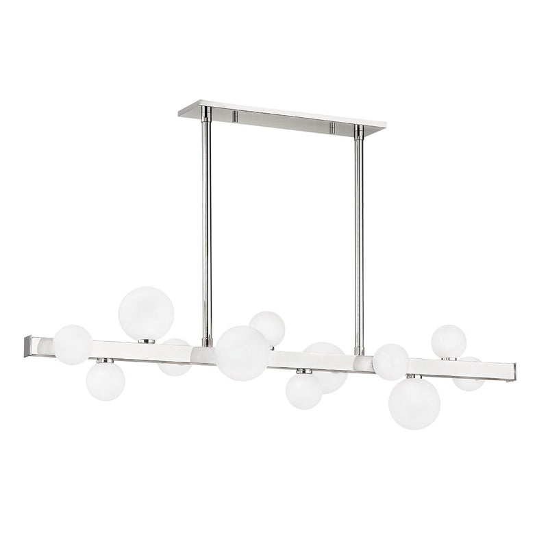 Mini Hinsdale 12-Light Linear Pendant in Polished Nickel
