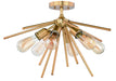 Estelle 24" Semi-Flush Mount in Natural Brass