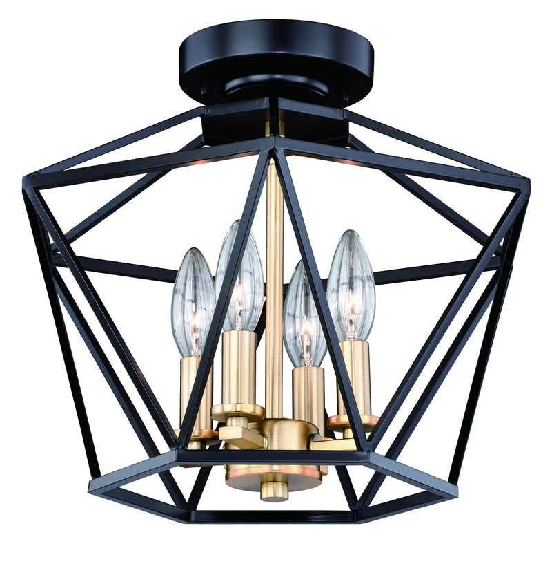 C0174- Turin 14.5" Semi-Flush Mount in Noble Bronze with Natural Brass by Vaxcel