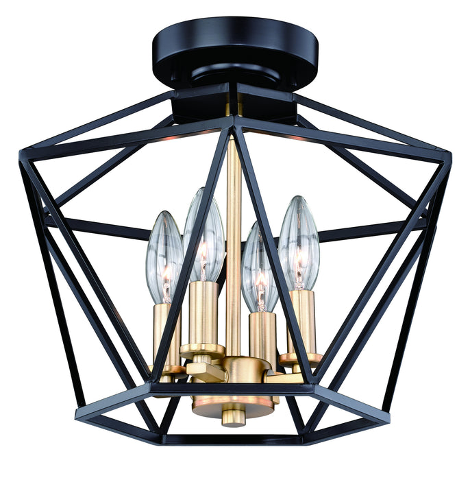 C0174- Turin 14.5" Semi-Flush Mount in Noble Bronze with Natural Brass by Vaxcel