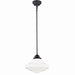 Huntley 12" Pendant in Oil Rubbed Bronze with Milk Glass
