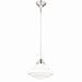 Huntley 12" Pendant in Satin Nickel with Milk Glass