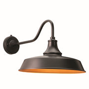 Dorado Outdoor 15" Wall Light in Dark Bronze & Inner Light Gold - Lamps Expo