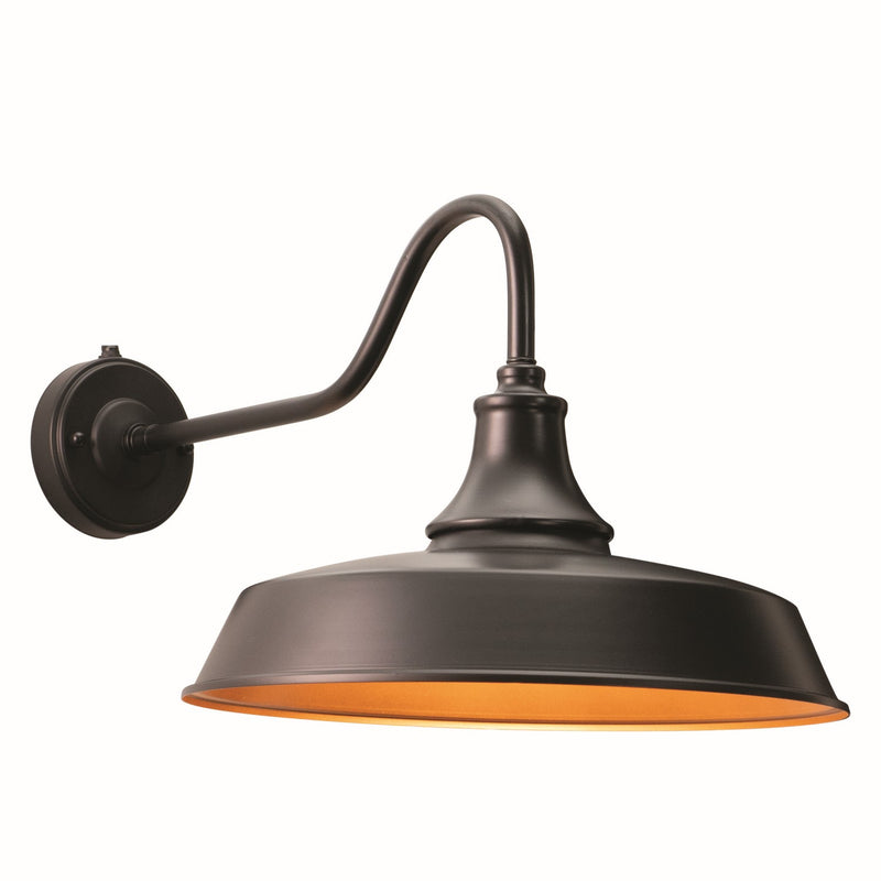 Dorado Outdoor 15" Wall Light in Dark Bronze & Inner Light Gold - Lamps Expo