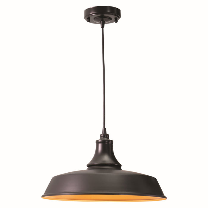 Dorado Outdoor 15" Pendant in Dark Bronze, Inner Light Gold