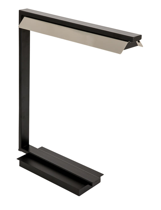 19 Inch Jay LED Table Lamp in Black with Polished Nickel
