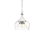 Octave 3-Light Clear Glass Pendant in Polished Chrome