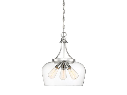 Octave 3-Light Clear Glass Pendant in Polished Chrome