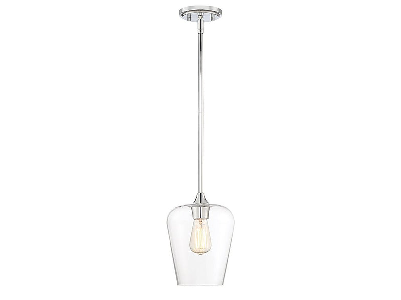 Octave Clear Glass Mini Pendant in Polished Chrome