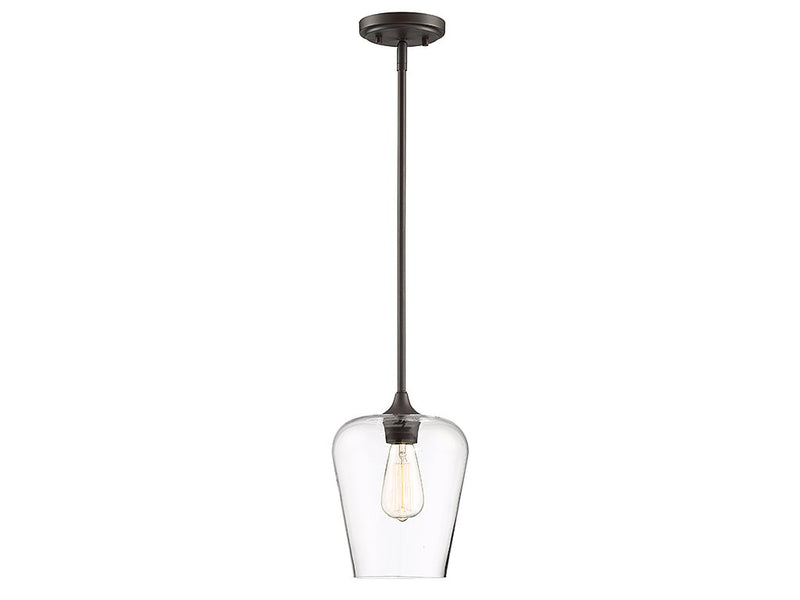 Octave Clear Glass Mini Pendant in English Bronze