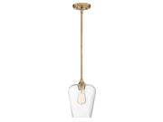 Octave Clear Glass Mini Pendant in Warm Brass
