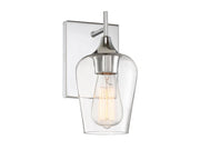 Octave Clear Glass Bath Sconce in Polished Chrome