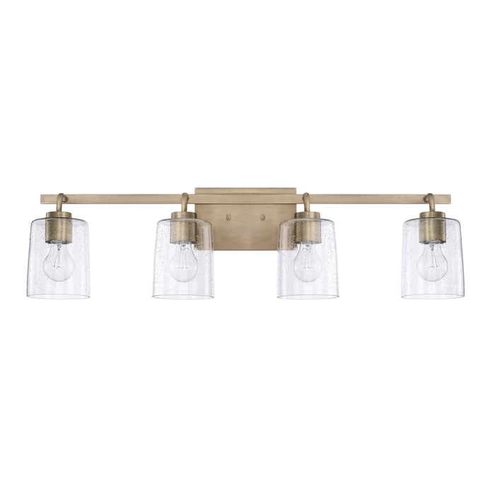 Greyson 4-Light Vanity in Aged Brass - Lamps Expo