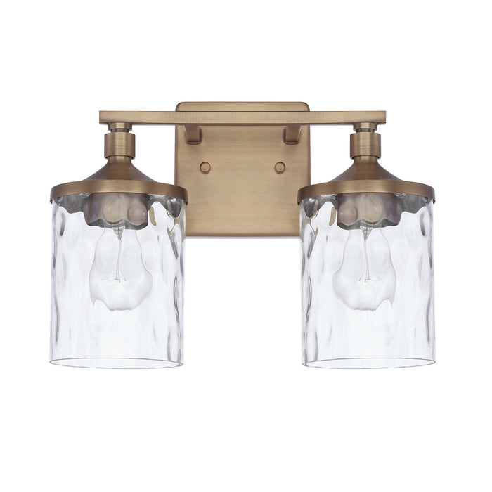 Colton 2-Light Vanity in Aged Brass - Lamps Expo